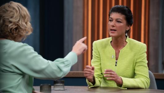 Caren Miosga und Sahra Wagenknecht (BSW)