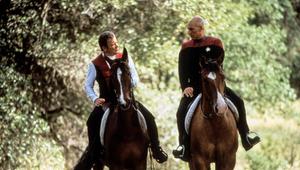 Patrick Stewart (r.) traf unter anderem im Film "Star Trek: Treffen der Generationen" als Jean ...