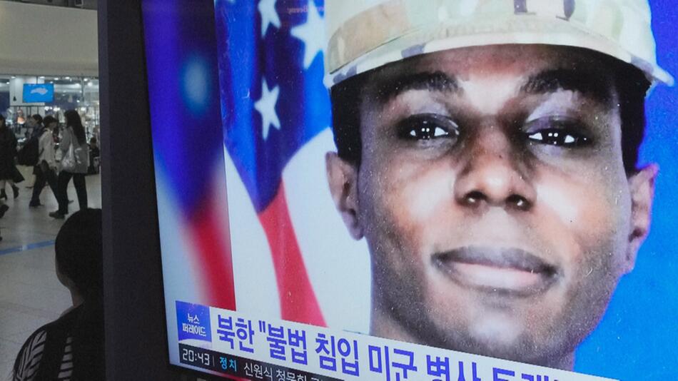 US-Soldat Travis King auf einem Monitor
