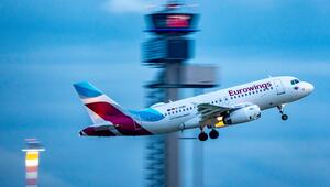 Eurowings Airbus A319 beim Start auf dem Flughafen Düsseldorf