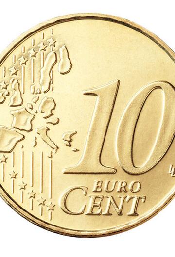 Die Vorderseite der 10-Cent-Münze