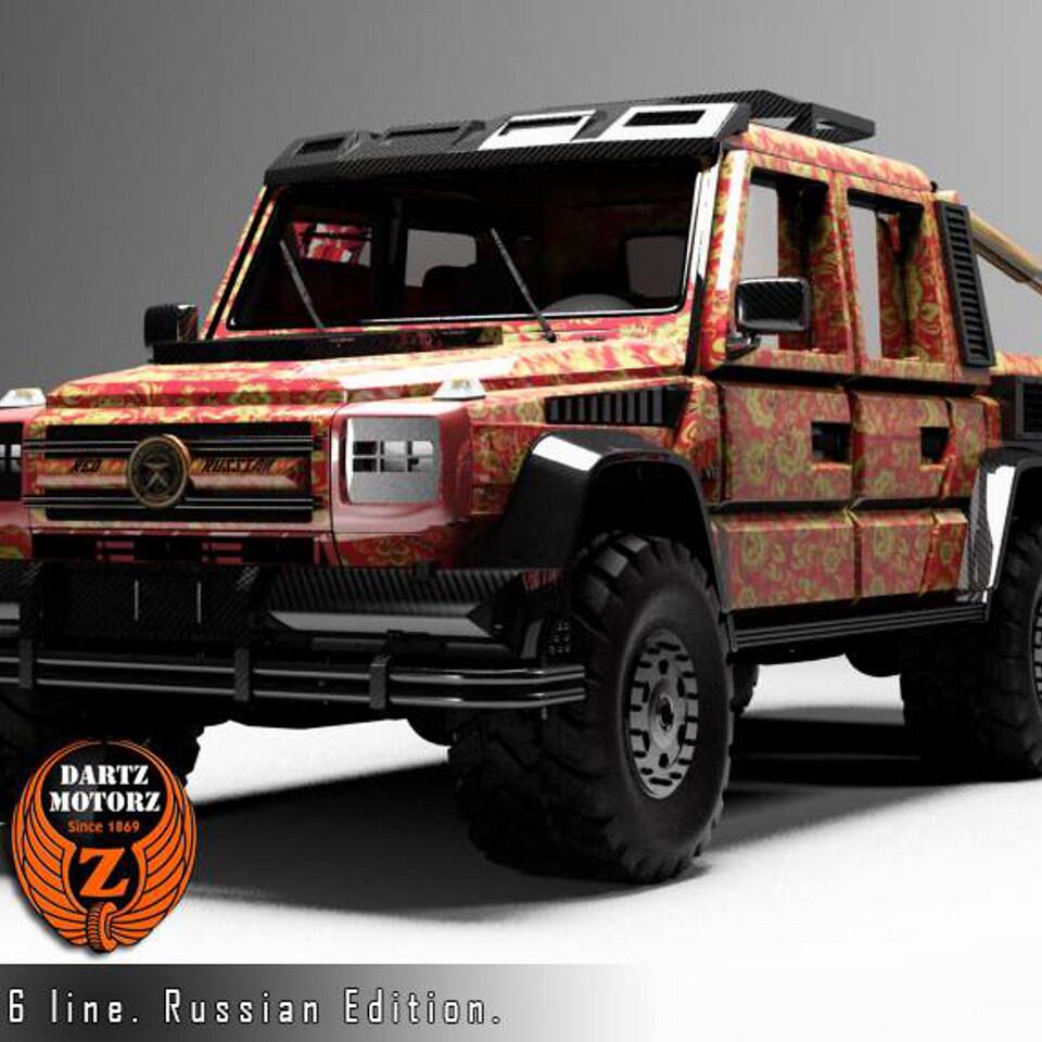 Red Russian Tuner Dartz Bewirbt Mercedes G 63 Amg 6x6 Mit Putin Und Lenin Web De