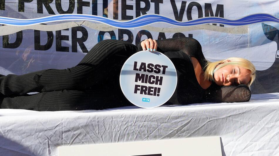 Sarah Connor bei ihrer Protestaktion am Dienstag.