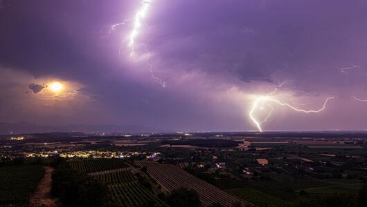 Gewitter über der Rheinebene