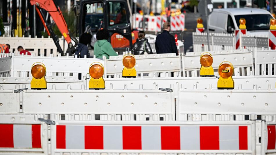 Straßenbaustelle in Frankfurt am Main