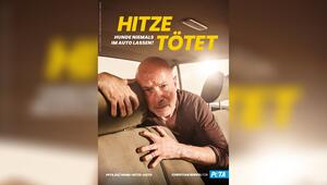 Tödliche Hitze im Auto - Schauspieler Christian Berkel demonstriert beim Foto-Shooting das Leid ...