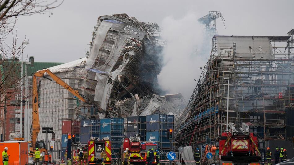 Nach dem Brand der historischen Börse in Kopenhagen