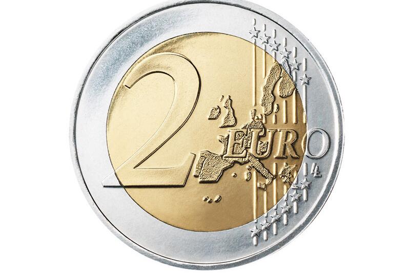Die Vorderseite der 2-Euro-Münze