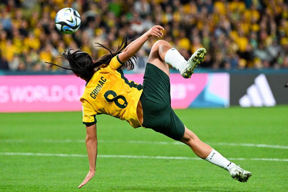 Australiens Nationalspielerin Alex Chidiac in Aktion gegen Nigeria