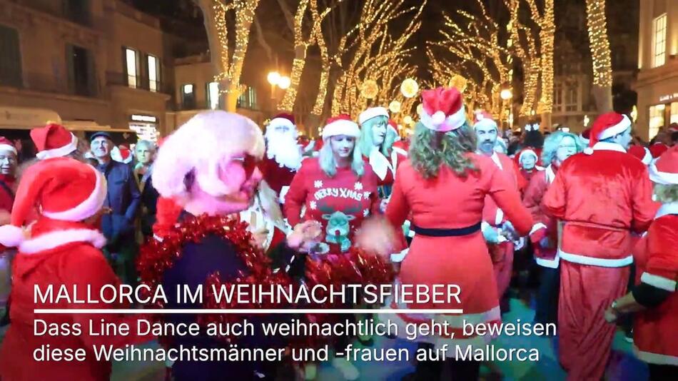 Mallorca im Weihnachtsfieber: Santa-Claus-Flashmob in Palma