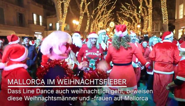 Mallorca im Weihnachtsfieber: Santa-Claus-Flashmob in Palma