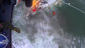 Eingeschlossen und halb unter Wasser: US-Küstenwache rettet Mann aus Segelboot