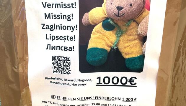 1000 Euro für gestohlenen Teddy ausgesetzt