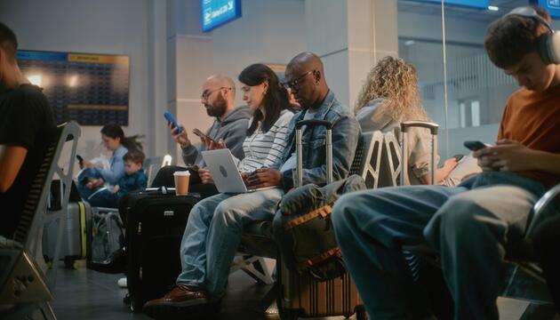 Flughafen Gäste warten