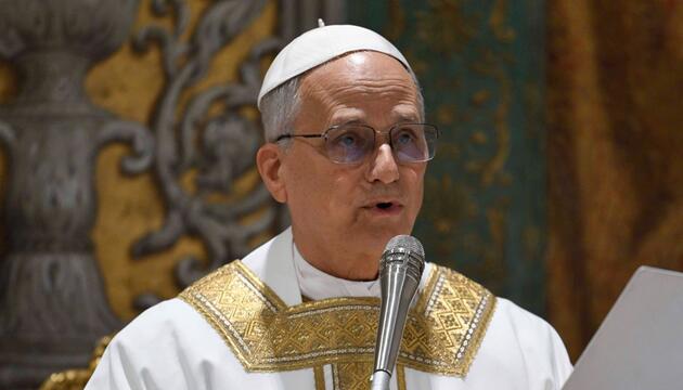 Papst Leo XIV. bei seiner ersten Messe als neuer Pontifex in der Sixtinischen Kapelle in Rom.