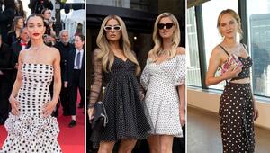 Amy Jackson-Westwick, Paris & Nicky Hilton sowie Diane Kruger in sommerlichen Outfits mit Polka ...