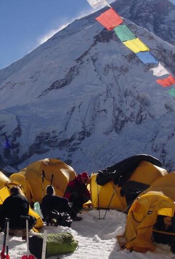 Zelte auf dem Mount Everest