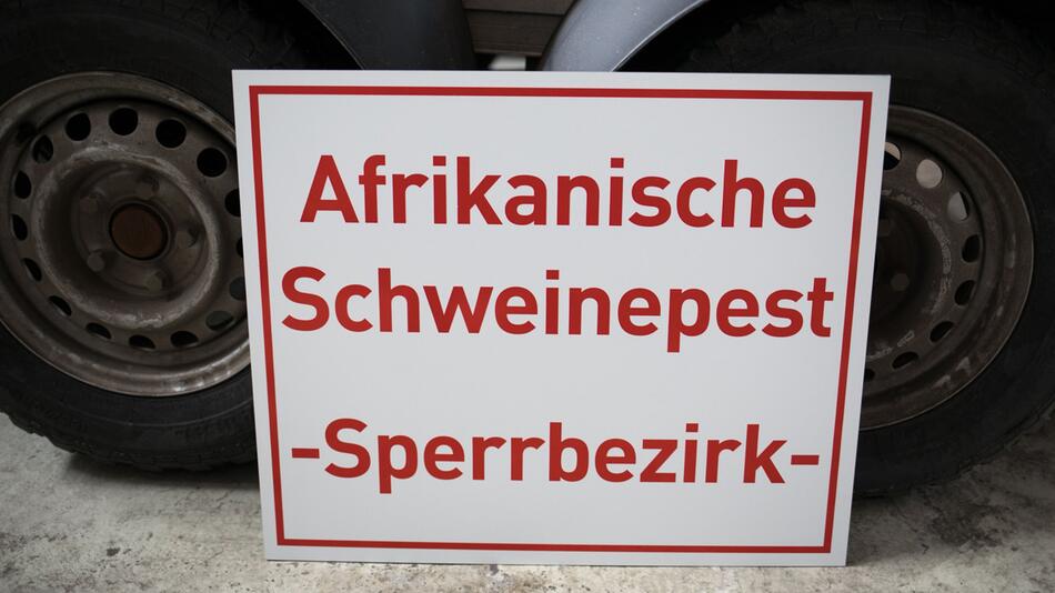 Hinweisschild Schweinepest