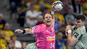 Kai Häfner (links) beim Bundesliga-Spiel des TVB gegen die Rhein-Neckar Löwen im Mai 2025.