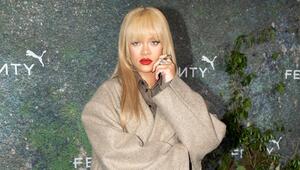 Rihanna mit neuer Haarfarbe beim Launch ihrer neuen Fenty x Puma Kollaboration.