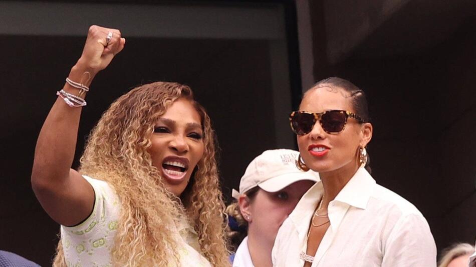 Serena Williams (l.) und Alicia Keys ließen bei den US Open ihren Emotionen freien Lauf.