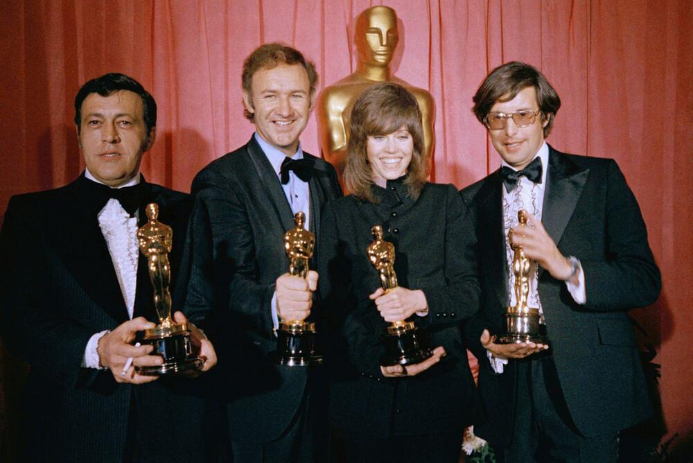 William Friedkin (r-l), Jane Fonda, Gene Hackman