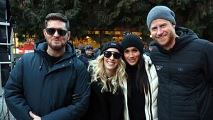 Michael Bublé und Luisana Lopilato mit Herzogin Meghan und Prinz Harry (v.l.n.r.) im kanadischen ...