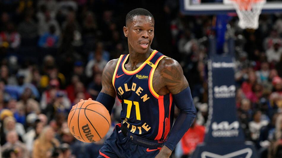 Dennis Schröder in seinem ersten Spiel für die Golden State Warriors.