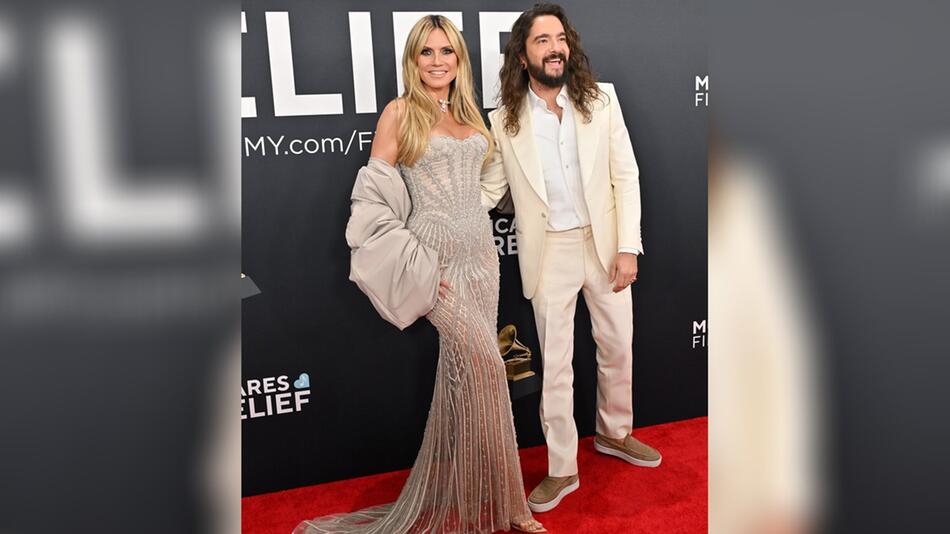 Heidi Klum und Tom Kaulitz verbreiten gute Laune bei den Grammys.