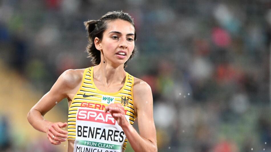 Die deutsche Leichtathletin Sara Benfares