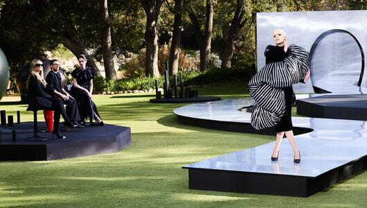 Model Juna, Heidi Klum, Model Coco Rocha und Designer Christian Siriano