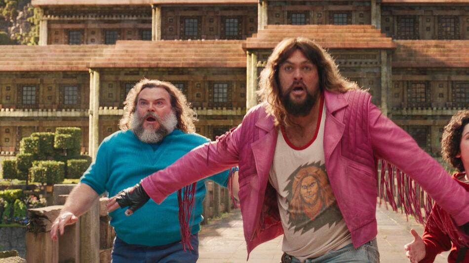 Jack Black (l.) und Jason Momoa im quietschbunten "Ein Minecraft Film".