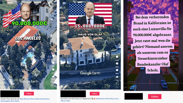 TikTok Häuser Olaf Scholz Kalifornien Falschbehauptung