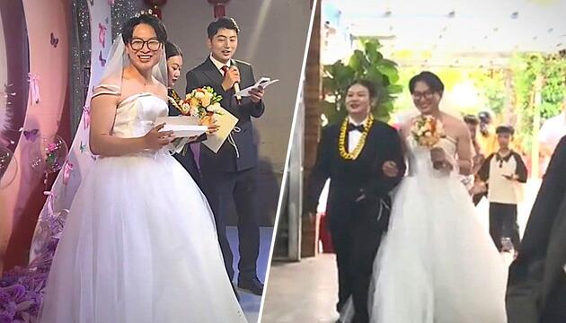 Rollen getauscht: Hochzeitspaar überrascht Gäste mit Auftritt