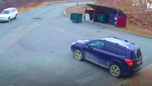 Seltsame Szene: Mülltonne setzt sich von allein in Bewegung