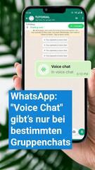 WhatsApp: "Voice Chats" gibt's nur bei bestimmten Gruppenchats