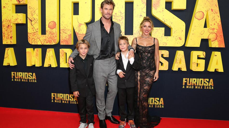 Chris Hemsworth und Elsa Pataky mit ihren Zwillingen Tristan und Sasha in Sydney.