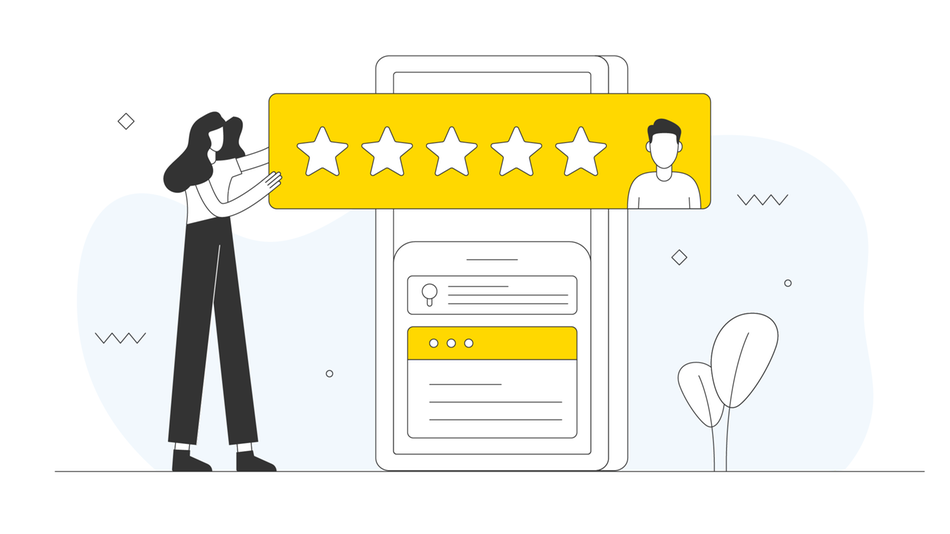 Grafische Darstellung, die illustriert, wie Leser Feedback an die Redaktion geben.