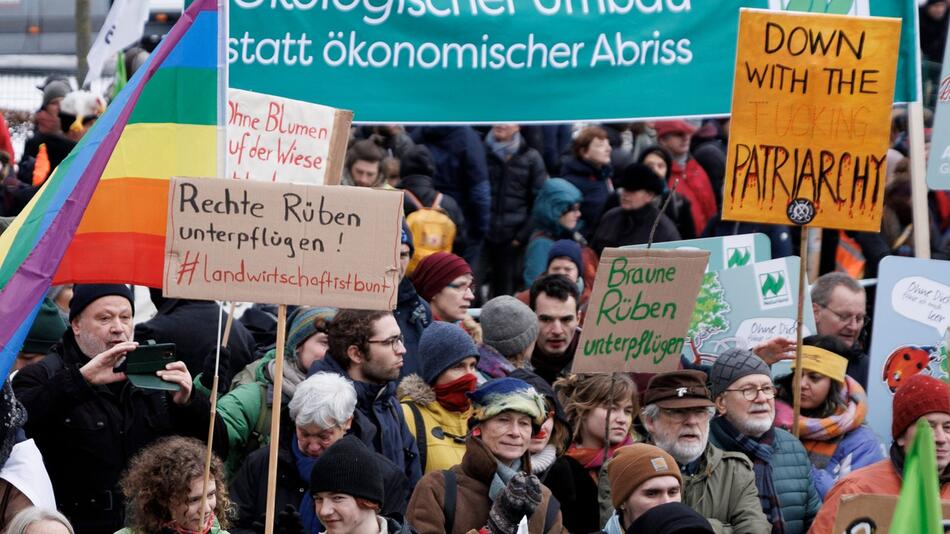 Demonstration des Bündnisses "Wir haben es satt" im Januar 2024