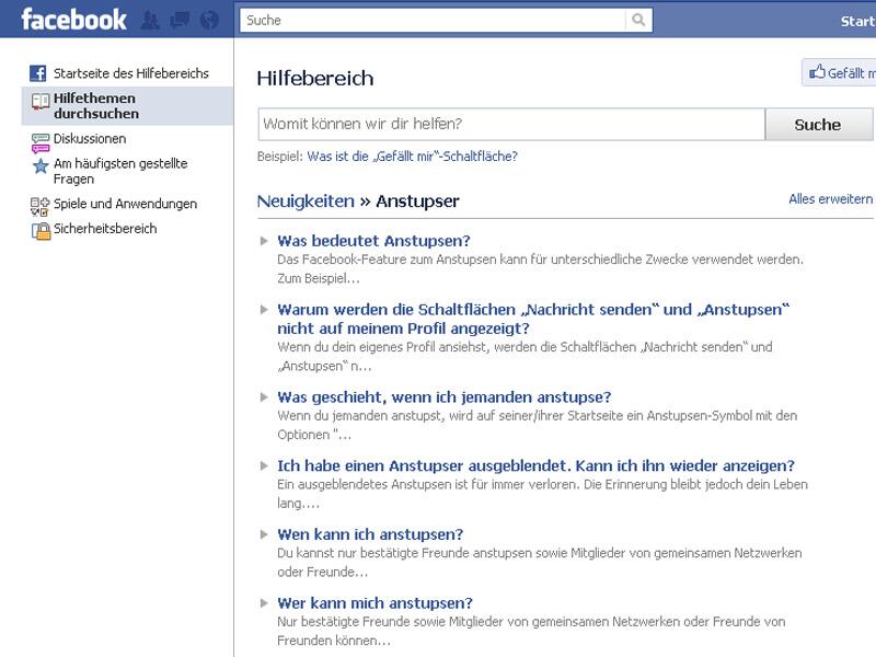 Anstupsen bei Facebook