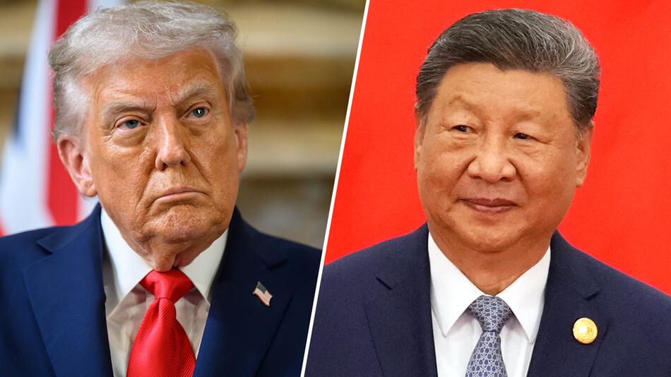 Bildkombination: Donald Trump und Xi Jinping