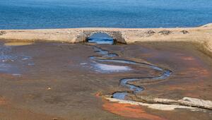Niedrigwasser in der Talsperre Lehnmühle