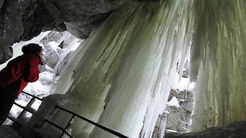 Eisvorhang in der Breitachklamm