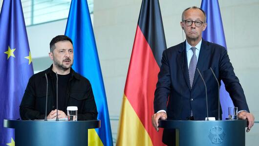 Präsident Wolodymyr Selenskyj und Kanzler Friedrich Merz