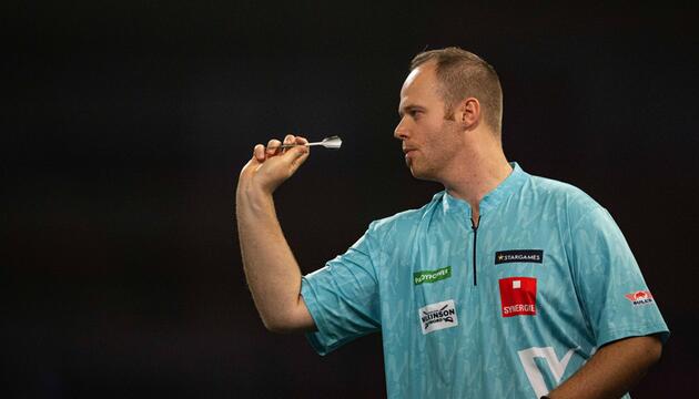 Max Hopp bei der Darts-WM 2025.