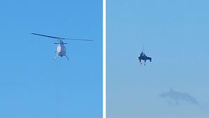 Aus dem Fluss geflogen: Hubschrauber holt Pferd aus dem Yellowstone River
