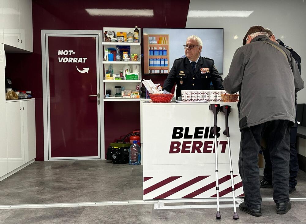 Infomobil für Bevölkerungsschutzkampagne "Bleib bereit"