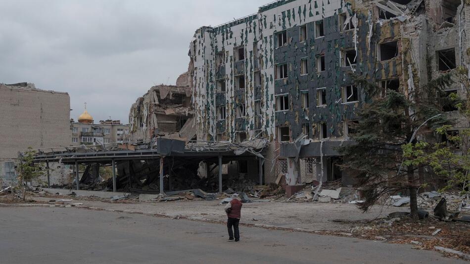 Zerstörte Stadt Pokrowsk in der Ostukraine