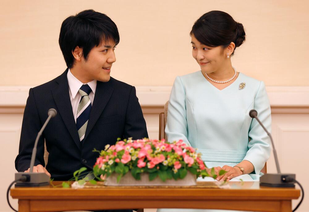 Japanische Prinzessin Mako und Verlobter Kei Komuro