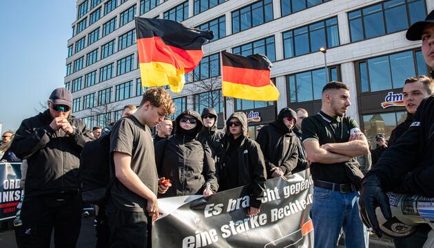 Neo-Nazi-Demonstration im Berliner Friedrichshain